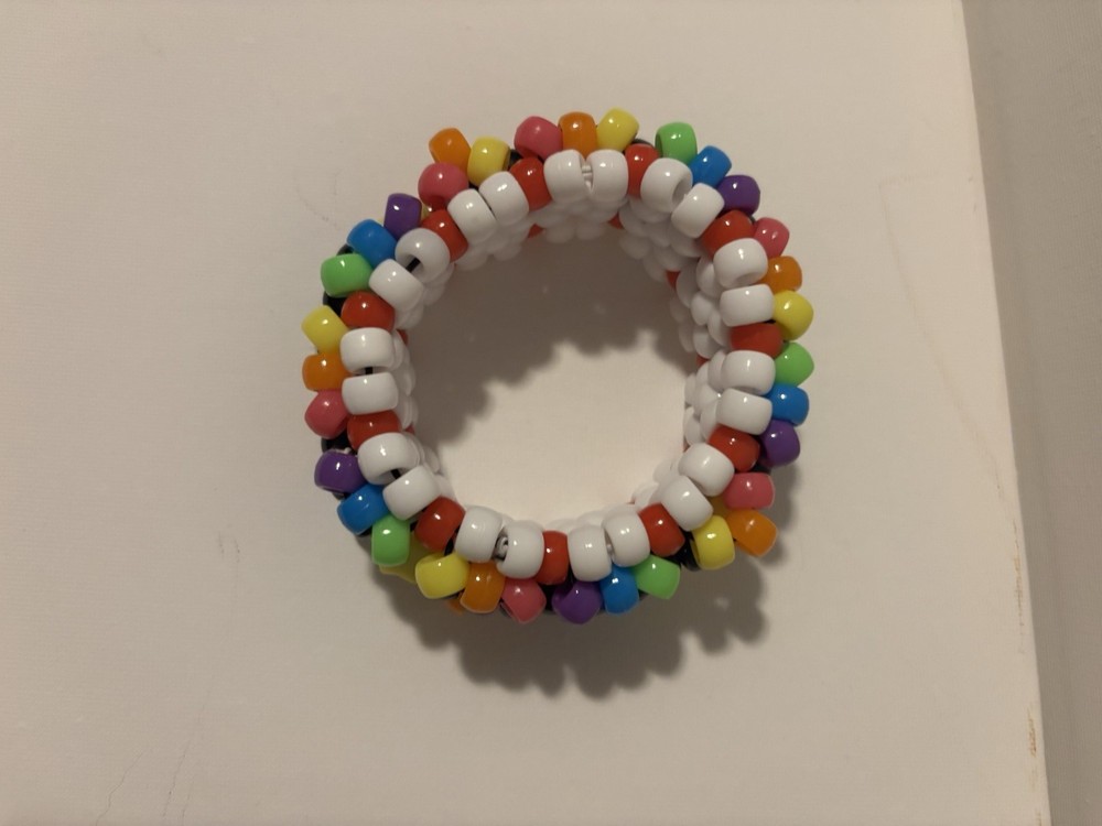 Black White And Rainbow Rotator Cuff Kandi