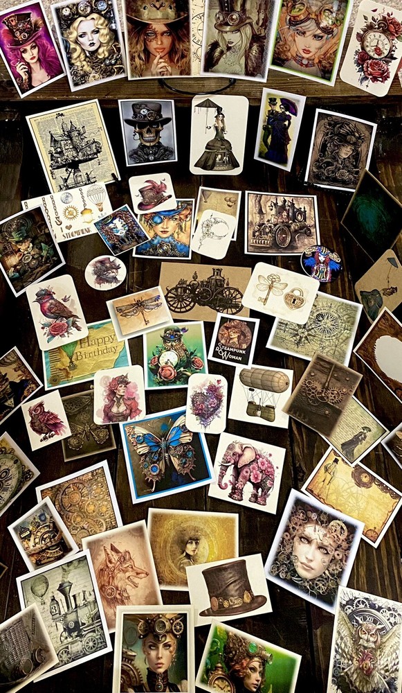 Steampunk Bag - Collection Of 60 Mini Steampunk Prints
