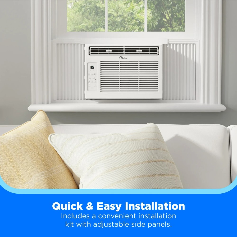 Midea 5,000 BTU Window Air Conditioner, Remote, Programmable Timer, White