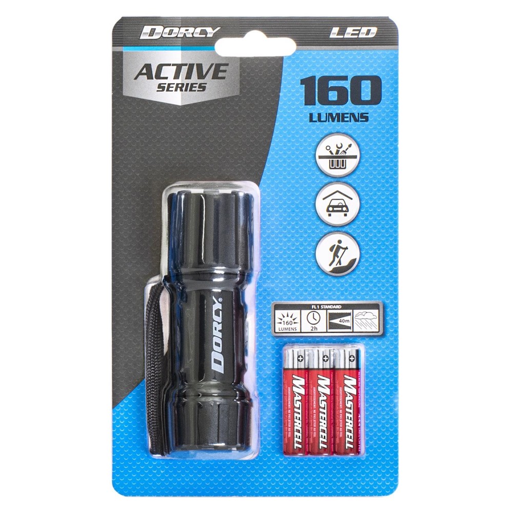 Dorcy 41-4242 Assorted Colors Plastic LED Flashlight with 3AAA Batteries