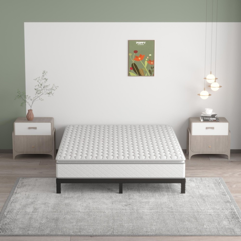 7 Inch Full Bed Frame No Box Spring Need, Low Profile Metal Platform Full Siz...