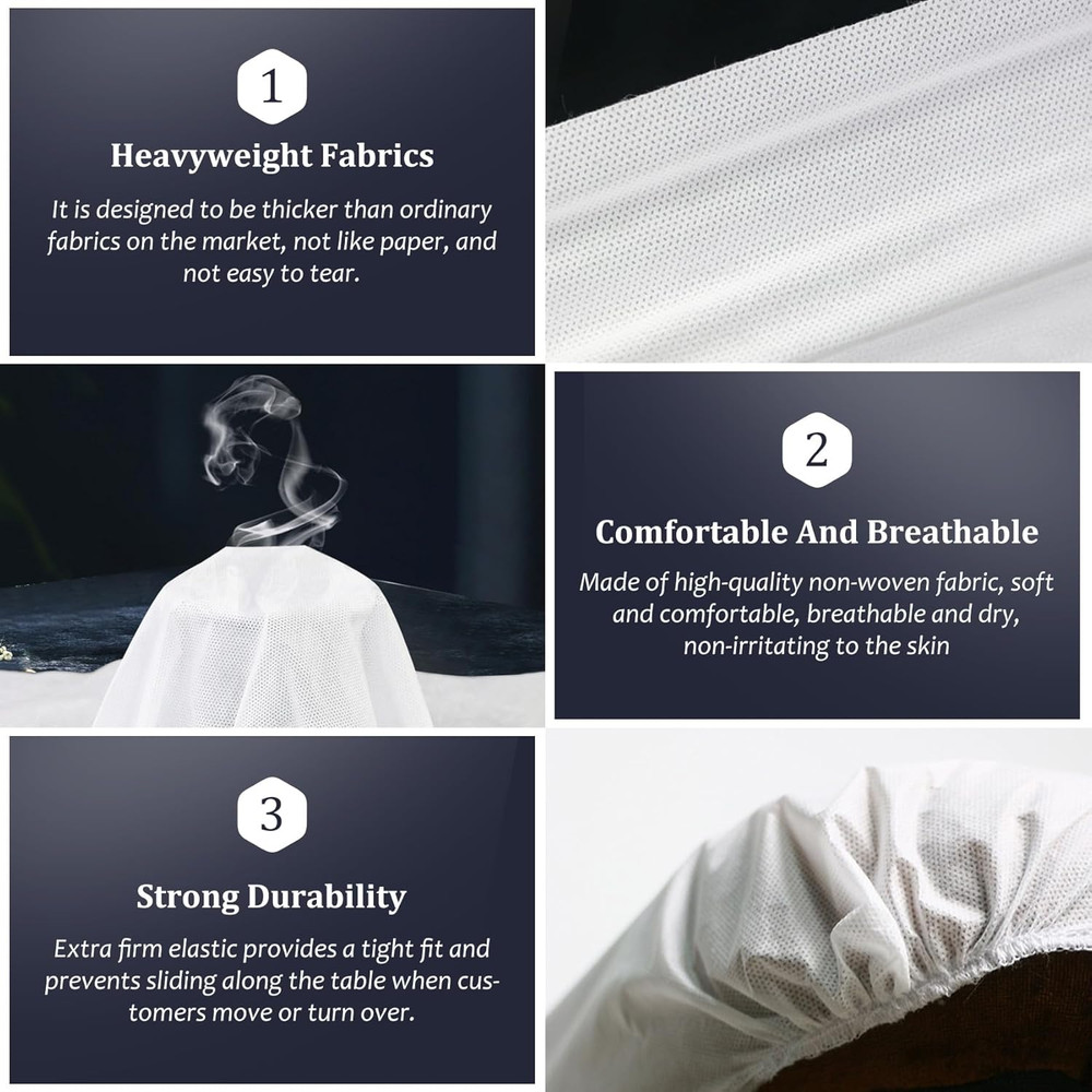30PCS Disposable Fitted Massage Table Sheets, Heavy Duty Elastic Disposable Bed