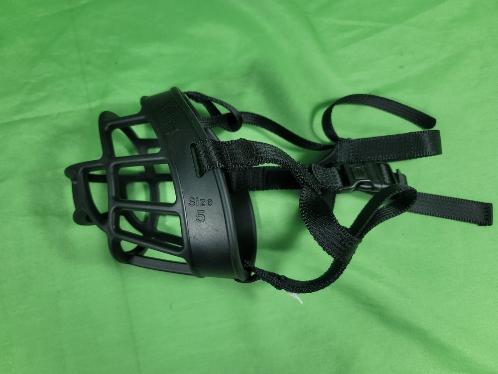 Baskerville Ultra Muzzle for Dogs, Size 5 - Black No Bite Training Walking Guard