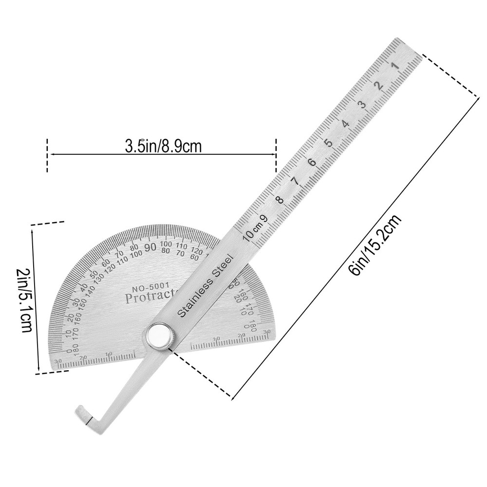 Stainless Steel Angle Protractor, Angle Finder Ruler, Adjustable Angle-Protra...