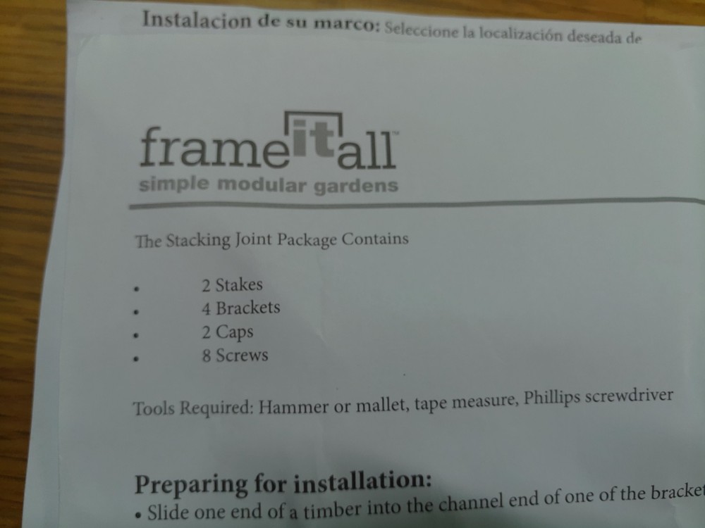 Frame It All Raised Garden Bed 2 Corner Stacking Joints Item