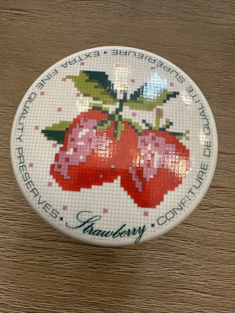 TOSCANY - Covered Jam / Jelly Jar - Strawberry Pattern