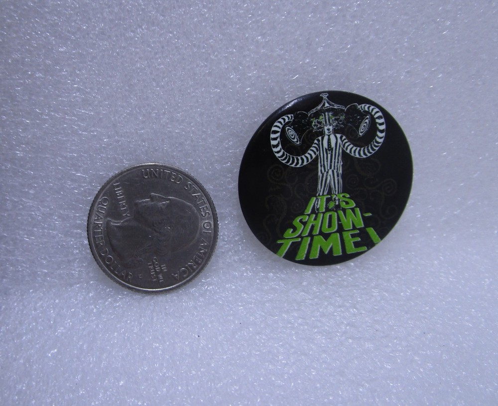Beetlejuice It's Show Time Button Pin