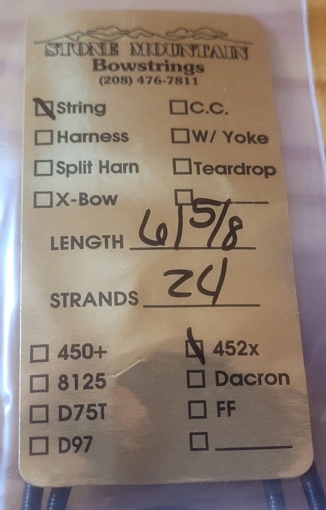 Bow String Stone Mountain 61-5/8, 24 strands, 452x, NEW