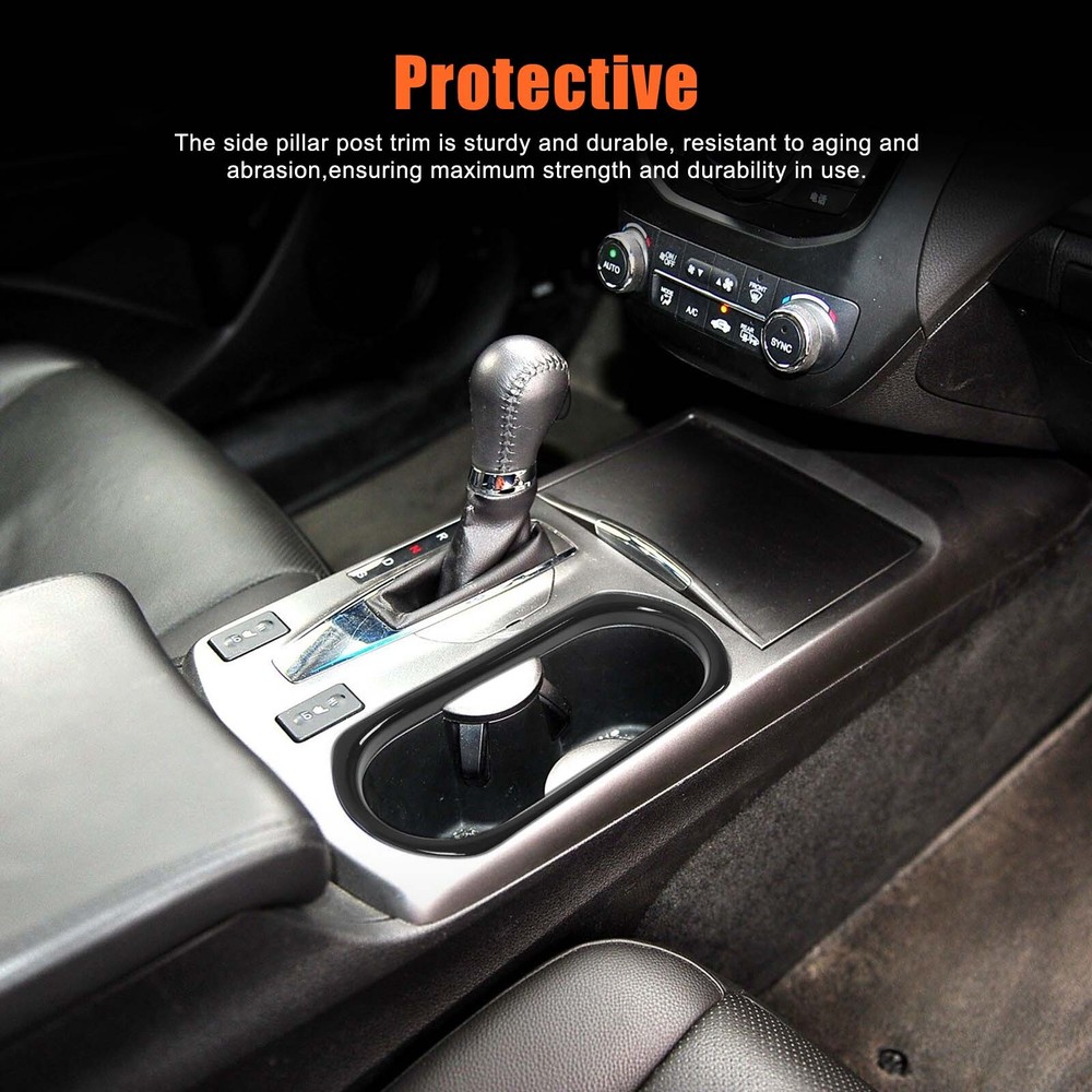 ABS Gloss Black Central Control Water Cup Frame Trim For Acura RDX 2013-2017