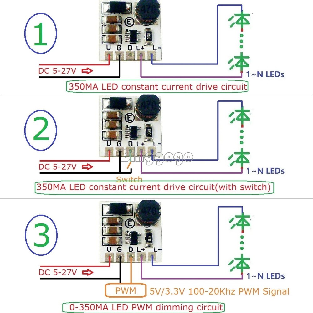 2/5/10PCS DC 5-27V Step-down LED Driver Module Adjustable PWM Controller NEW