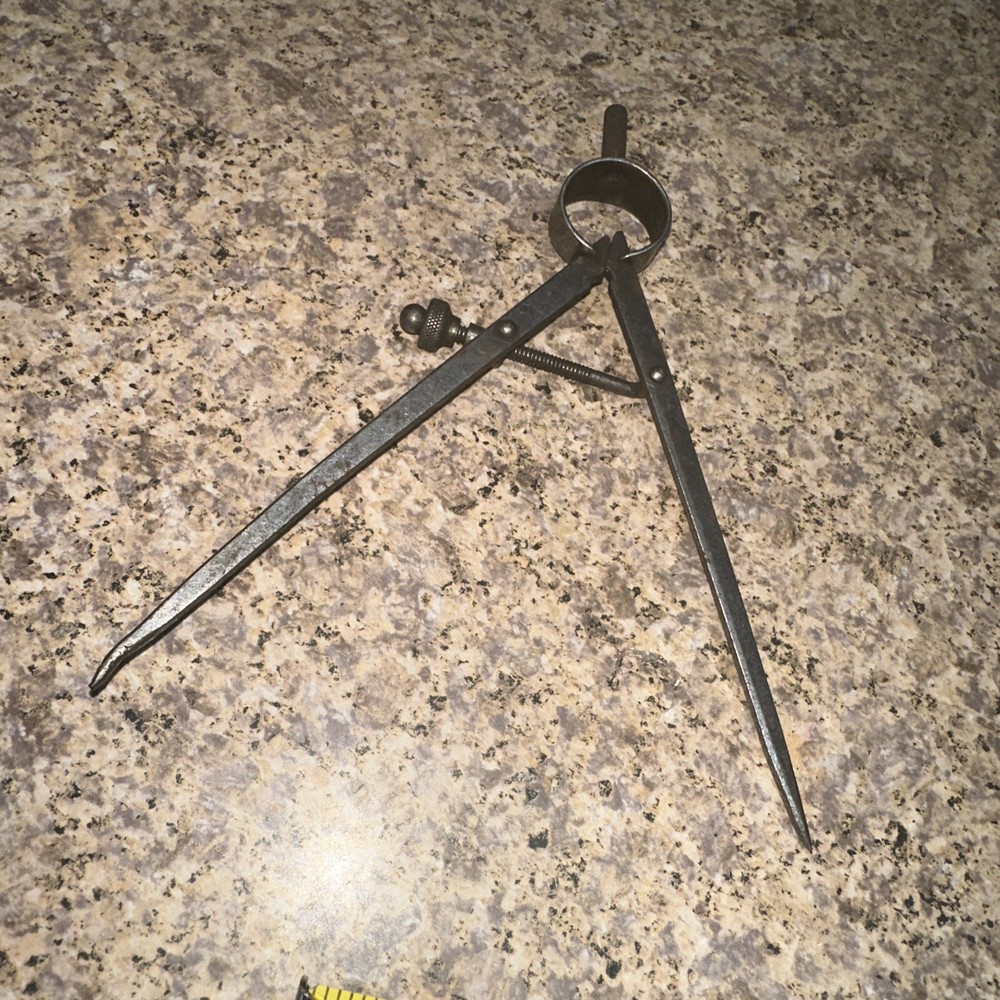 Vintage Mechanical 4 1/2” Round Leg Inside Spring Divider Caliper Tool