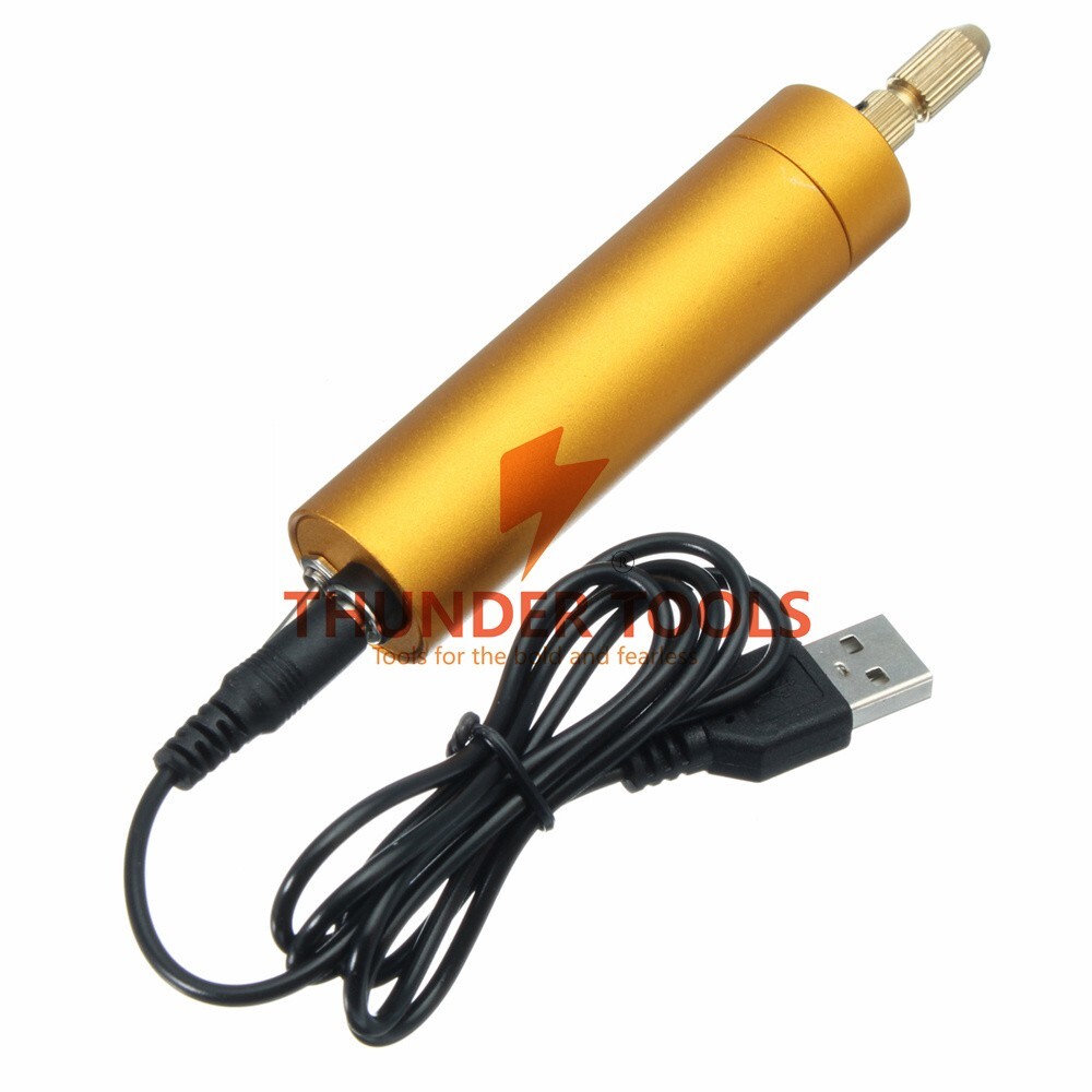 Thunder Tools 5V DC Mini Aluminum Electric Motor Hand Drill + 10Pcs Twist Bits