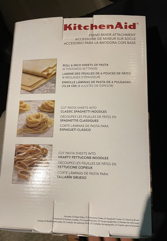 New KitchenAid 3-Piece Pasta Roller & Cutter Set