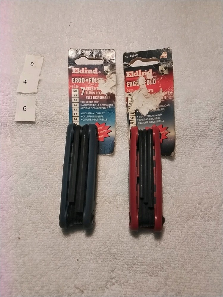 2pc EKLIND FOLDING HEX SET SAE/MM