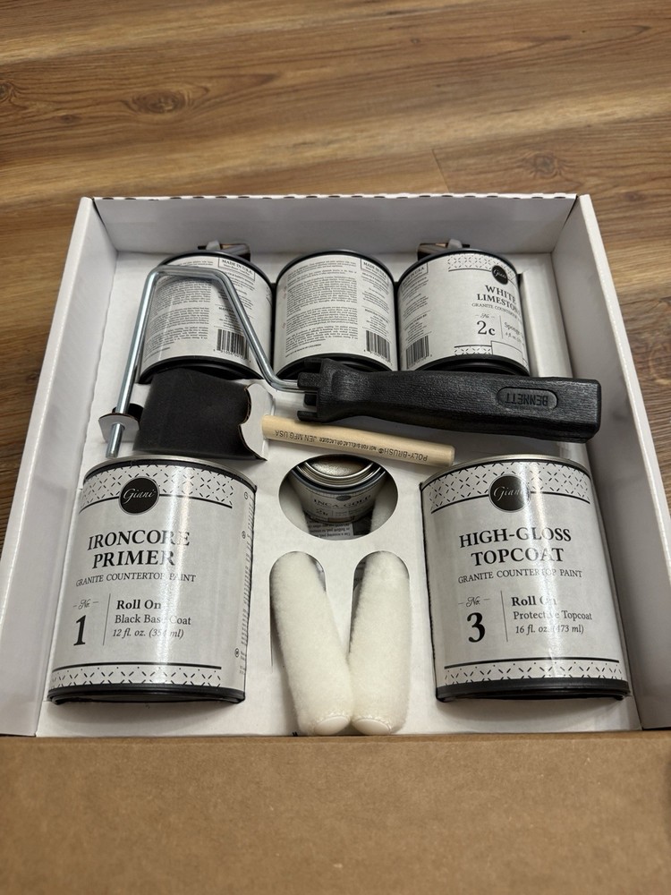 Giani Countertop Paint Kit White Diamond Box Kit Covers Sealed Containers
