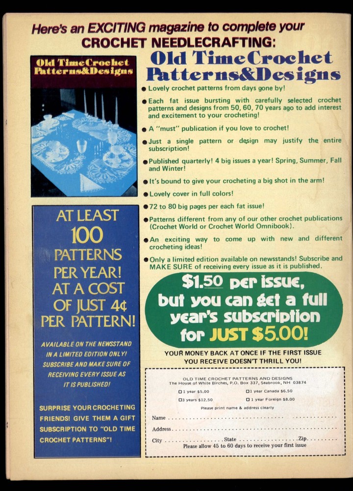 OLDE TIME NEEDLEWORK 1983 special * 35 PATTERNS magazine CROCHET SMOCKING + more