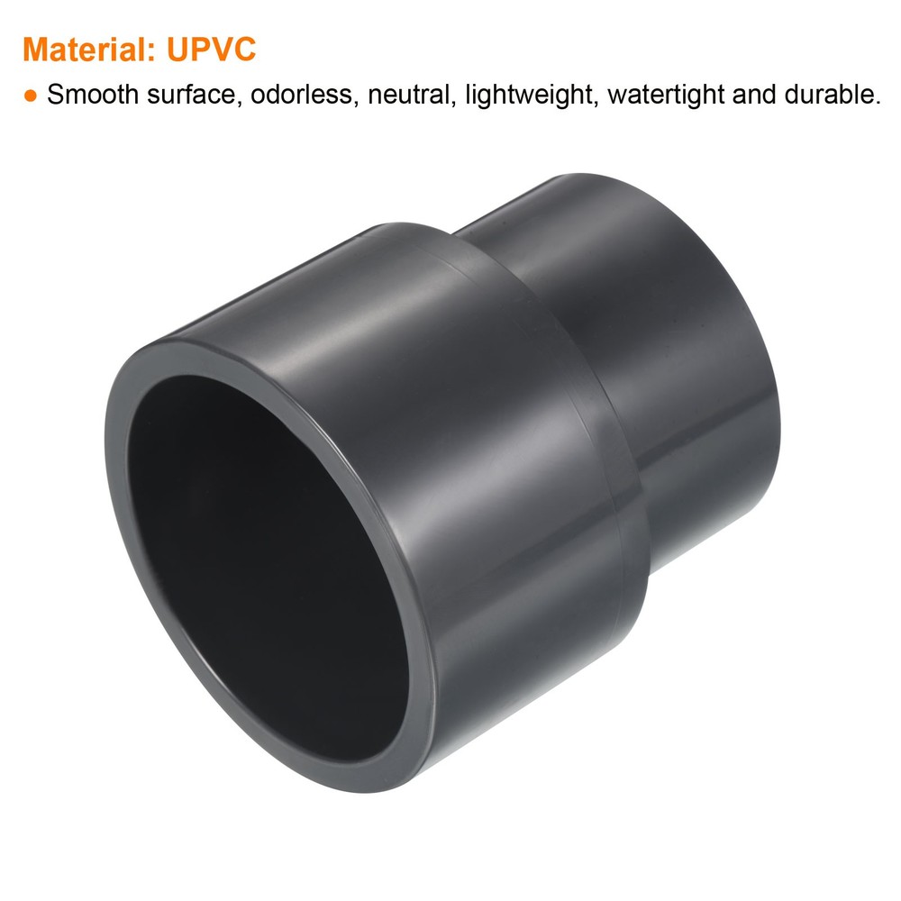 UPVC Reducer Pipe Fitting 2-1"x 2" Program Socket 80 Straight Coupling