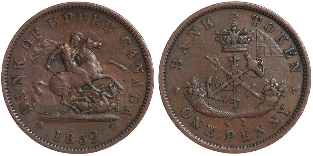 1852 Upper Canada 1 Penny token
