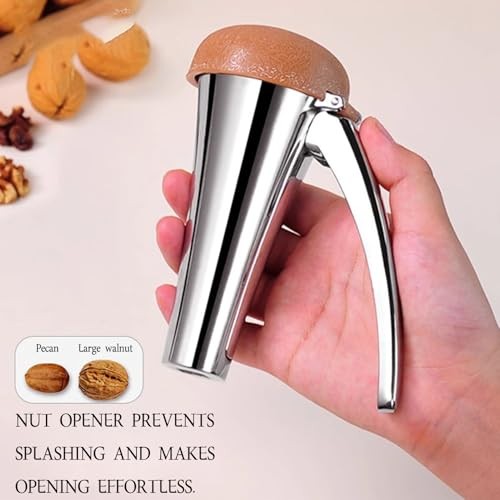 1 Pcs Nut Cracker Tool,Heavy Duty Nut Cracker Tool,With Splash-Proof Brown