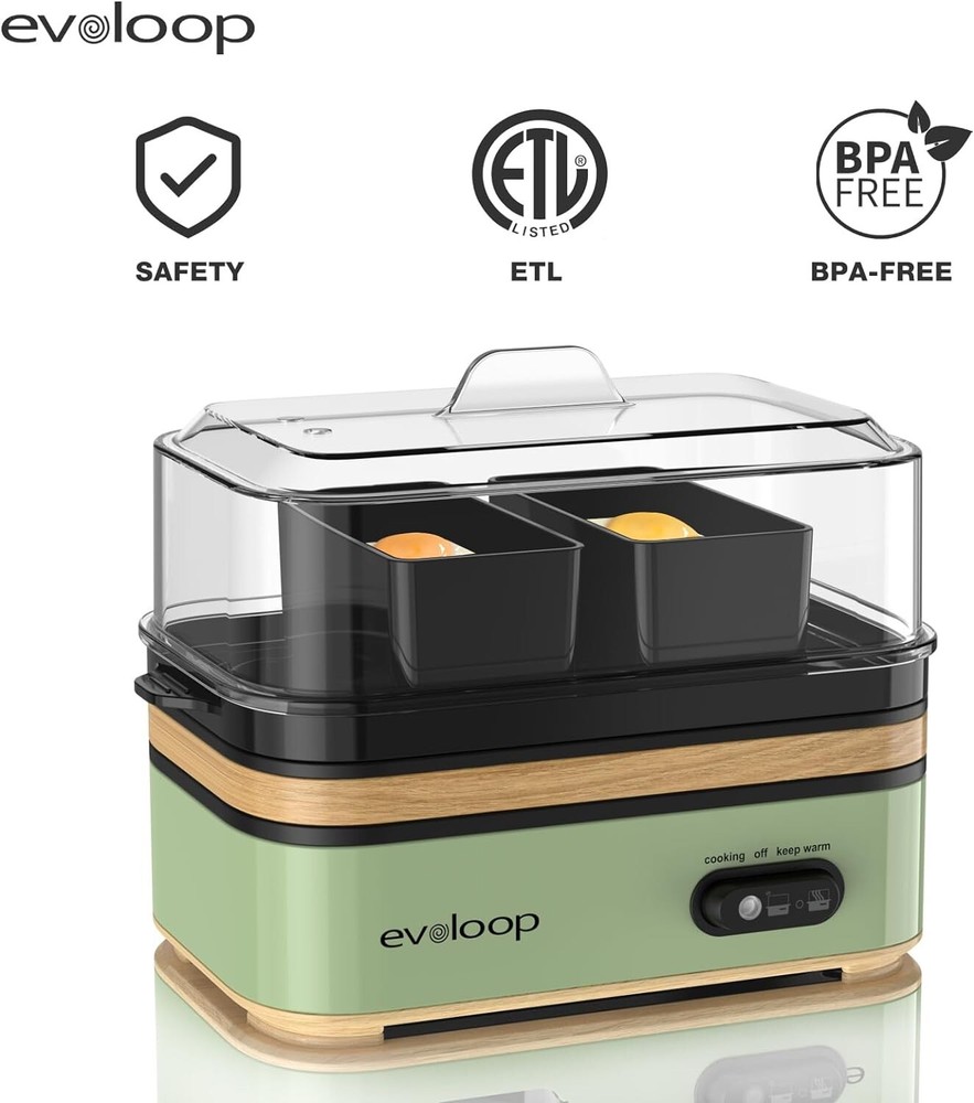 Versatile Egg Cooker - Soft, Medium, Hard-Boiled & Poaching, 6 Egg Capacity
