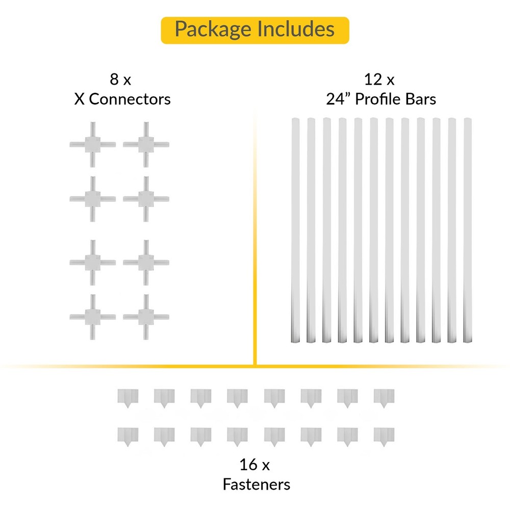Brixwell Window Grille Kit - White, Enhances Security & Privacy, Boxed