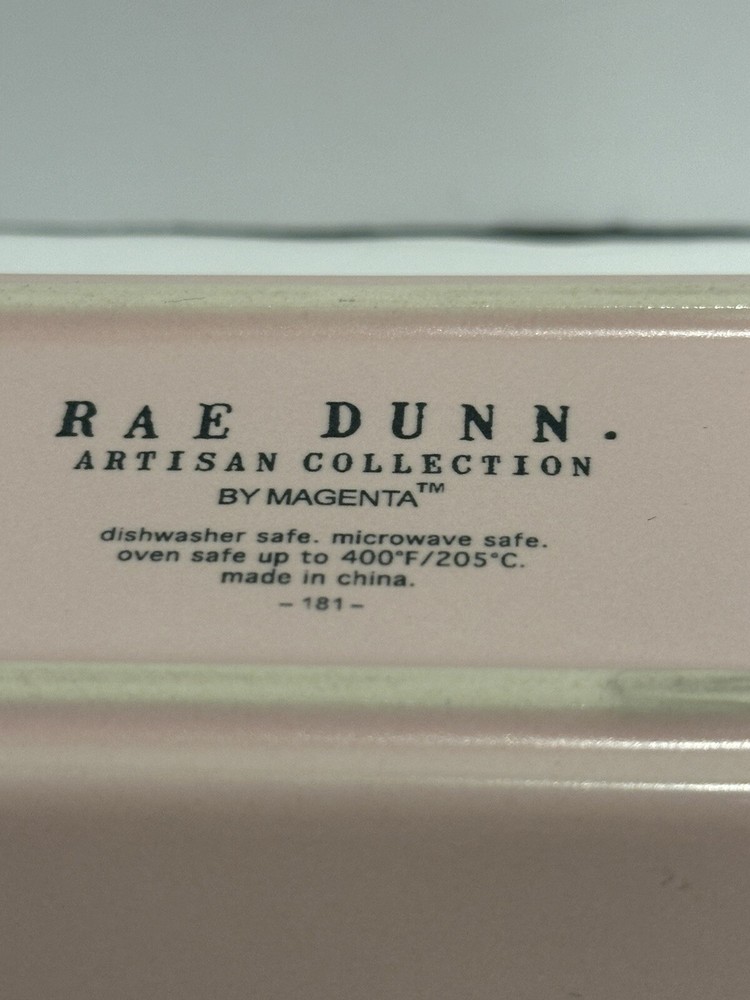 Rae Dunn BAKE Mini Pink Ceramic Loaf Pan Baking Dish