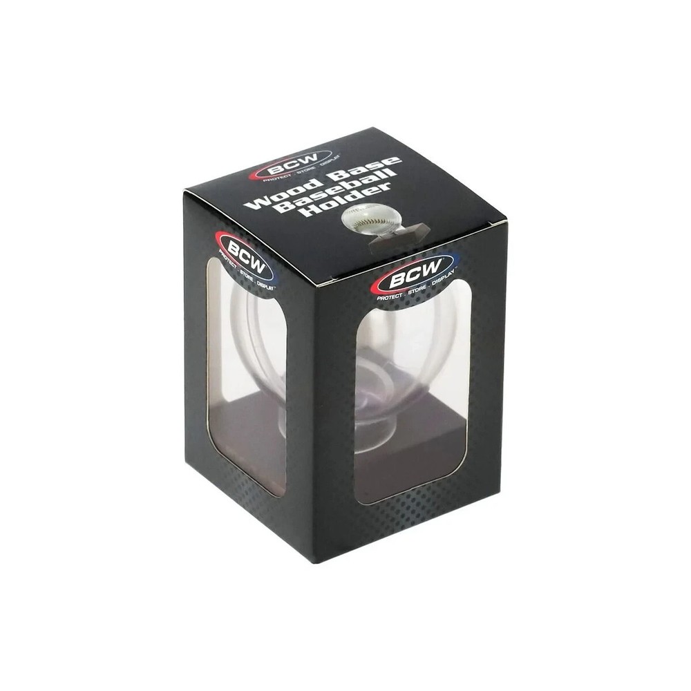 BCW Solid Real Hardwood Base and Acrylic Baseball Globe Holder Case