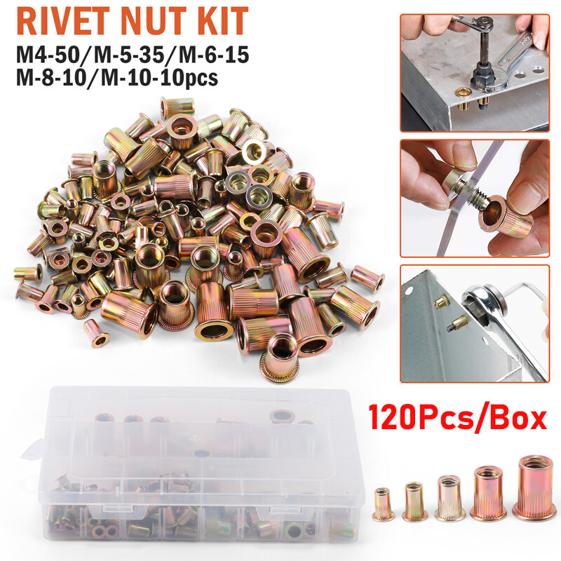 120/240/600 Rivet Nut Kit Rivnut Nutsert Assort Nut Setter Thread Setting Tool