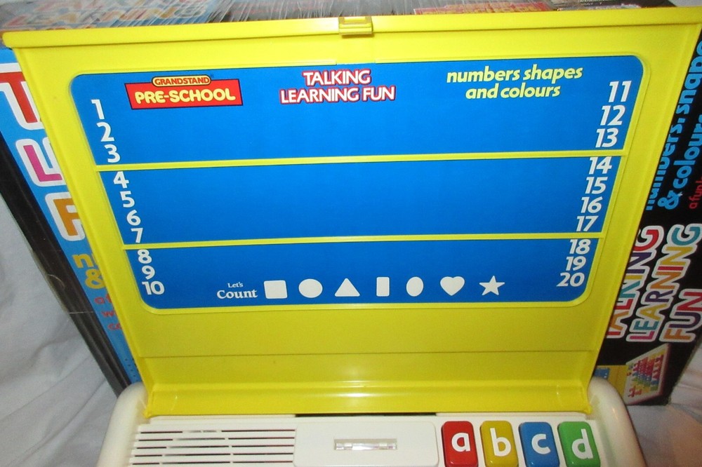 GRANDSTAND ELECTRONIC, TALKING LEARNING FUN, PRE-SCHOOL NUMBERS SHAPES 1989