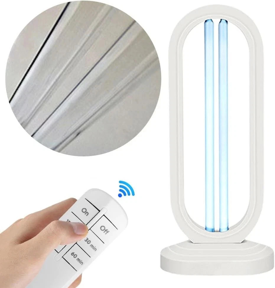 2X Ultraviolet Sterilization Germicidal Light Home 38W 110V White ABS Lamp