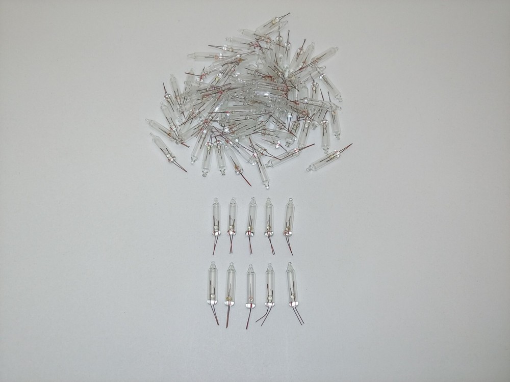 100x Bare 2.5 Volt 0.425 Watt Clear Mini Christmas Tree Light Bulb Replacements