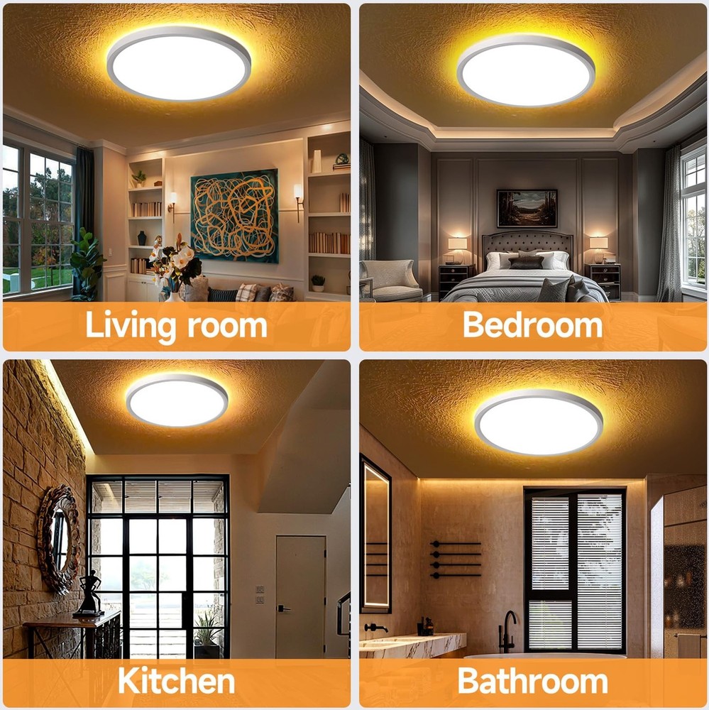 Mille Lucciole 4 Pack LED Flush Mount Ceiling Light Fixture with Night Light,...