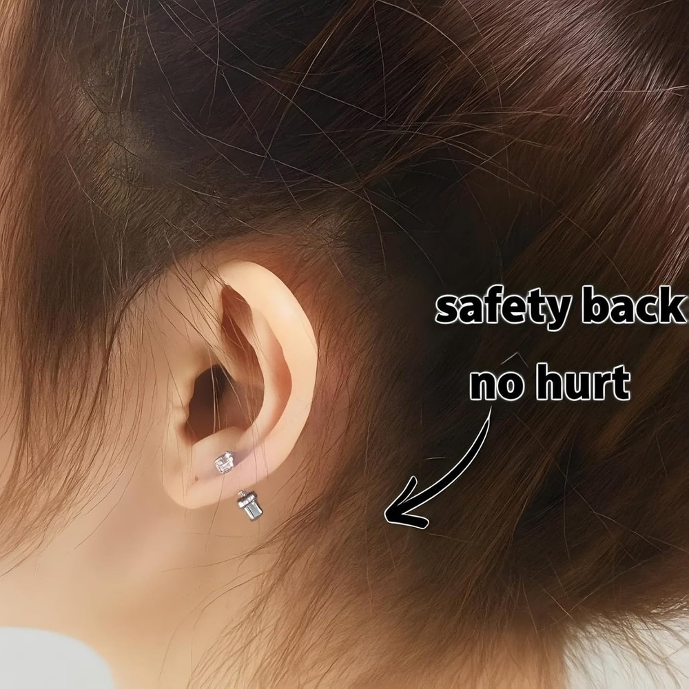 Safe Self-Piercing Ear Kit with Disposable Gun & 4mm CZ Studs – Gold Experience