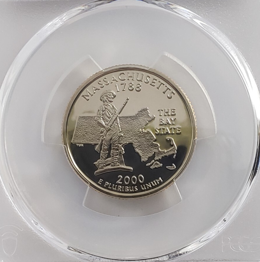 2000 S State Label - Quarter - Massachusetts - PCGS PR70DCAM - Nice! 5063