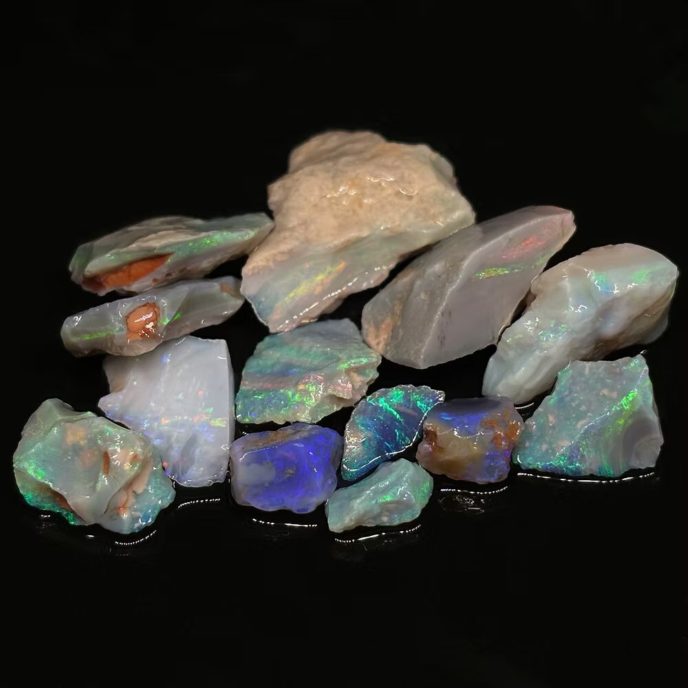 Bright Colorful Uncut Australian Lightning Ridge Opal Parcel