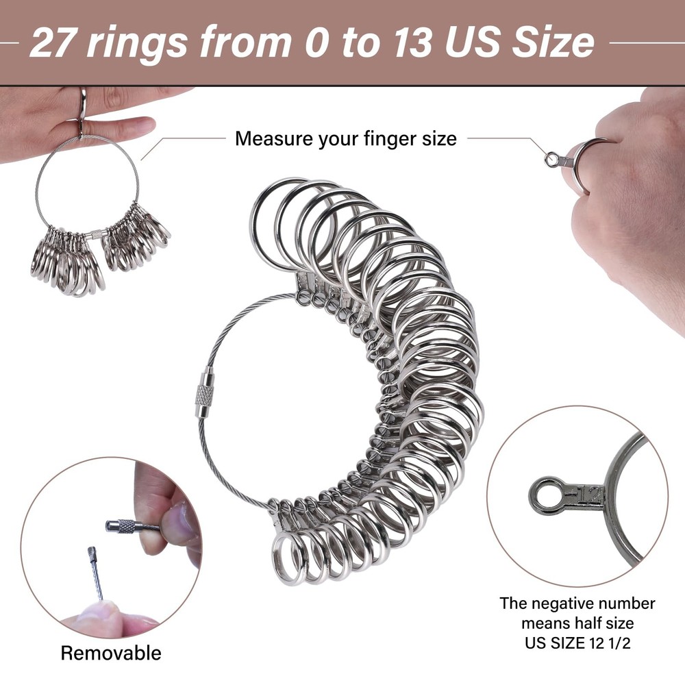 Artilife Ring Sizer Measuring Tool,Steel Mandrel for Silver