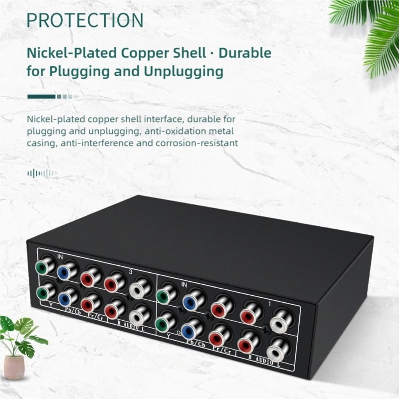Professional Audios Video Selector 3Inputs 1Output AV Switcher 1280x720P