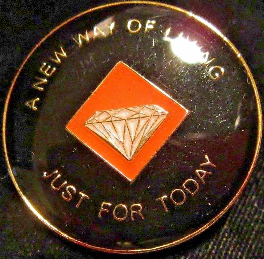 Narcotics Anonymous 21 Year Orange Medallion NA Clean Coin Chip Token