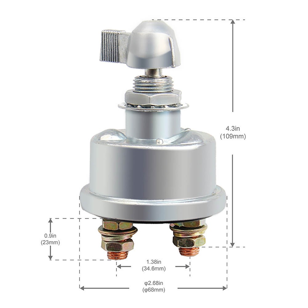 High Current Master Battery Disconnect Switch Battery Switch SPST Kill Cut Of US