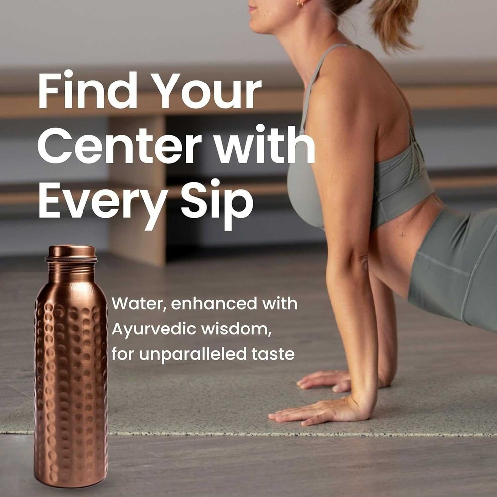 Organic B Plain Hammered Copper Water Bottle 949 ml