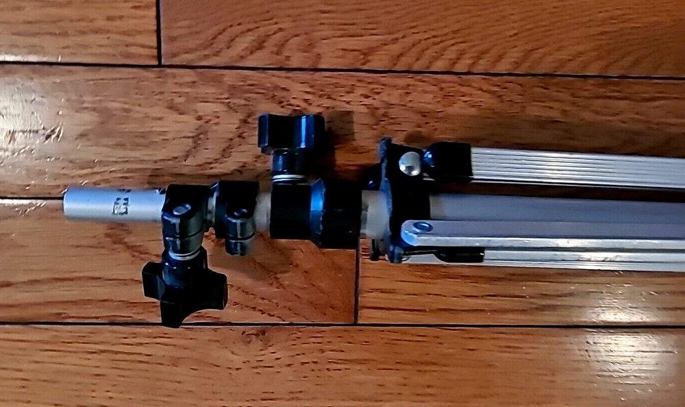 Vintage Small Compact Adjustable Aluminum Light Stand - Extends 16-44"