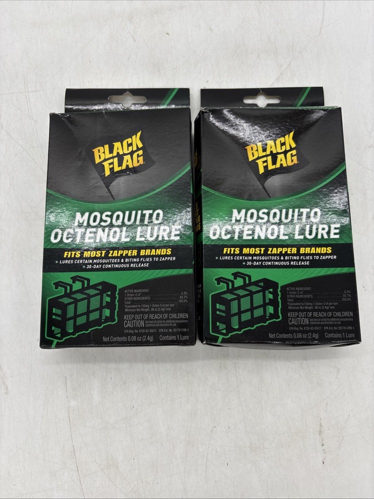 2 PACK - BLACK FLAG - MOSQUITO OCTENOL LURES - FITS MOST ZAPPER BRANDS !!!!!!!!!