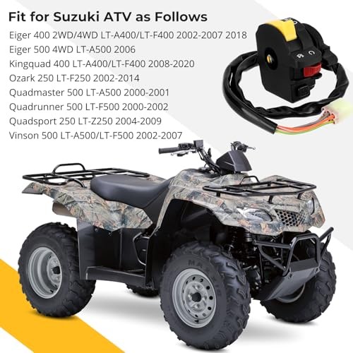 Left Handlebar Start Stop Headlight Switch for Suzuki Eiger 400 Kingquad 400
