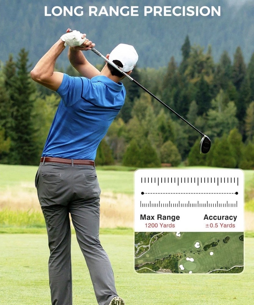 Golf Rangefinder with Slope - 1200 Yards Laser Range Rangefinder, White