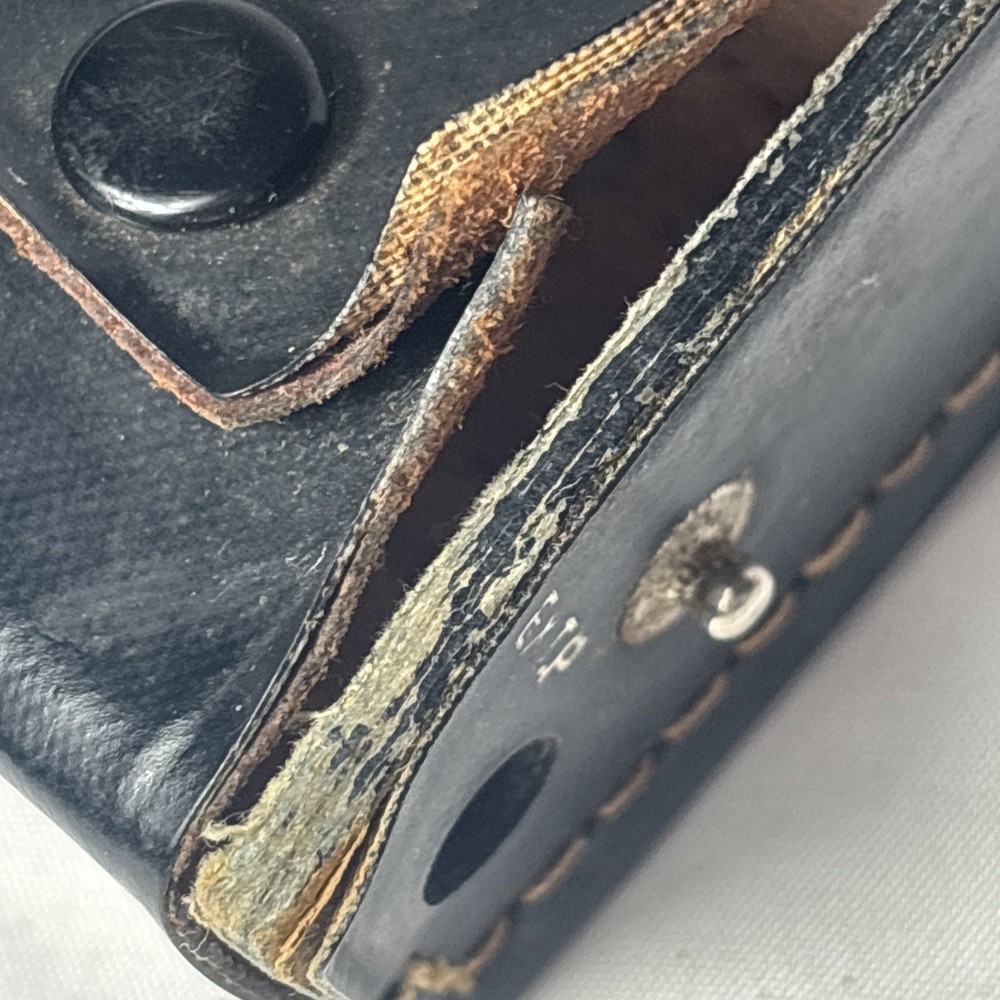Vintage Transistor Radio Carrying Case & Strap Black Leather