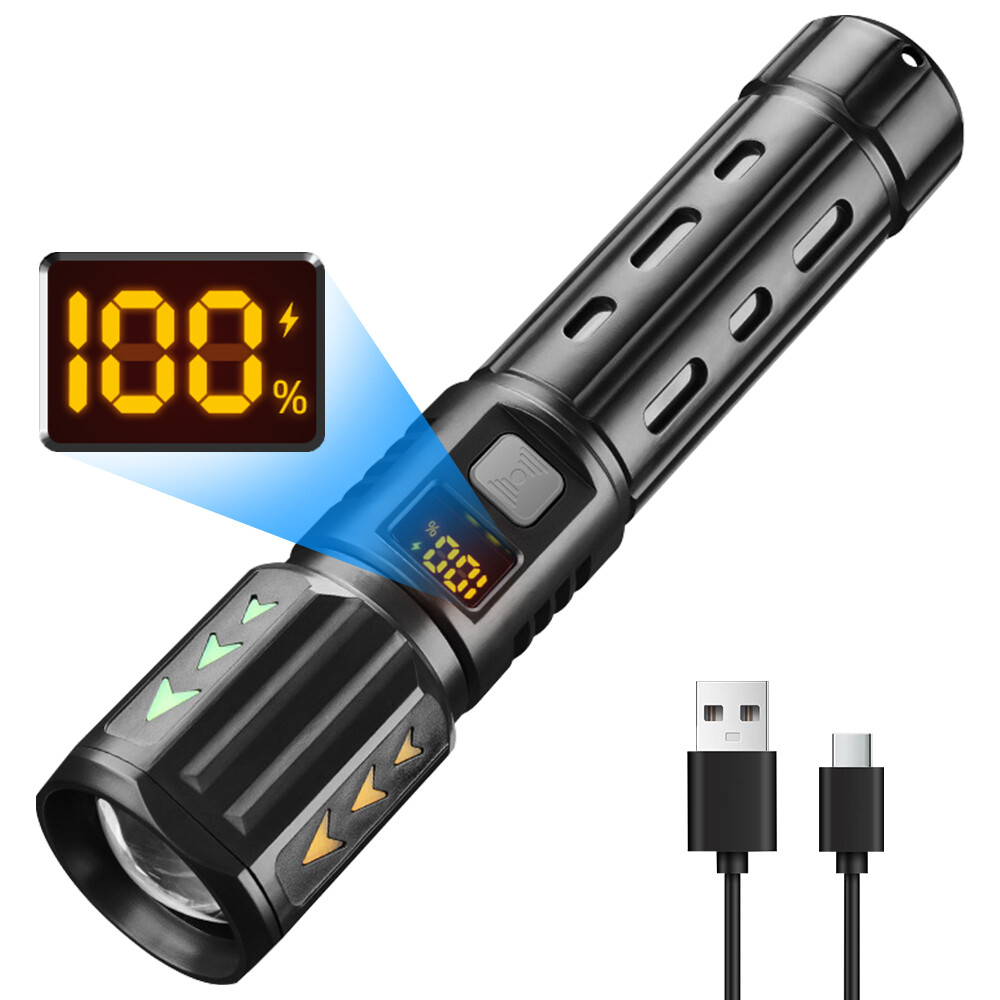 2 Pack LED Super Bright Flashlight Torch Tactical Lamp Zoomable 3 Modes Camping