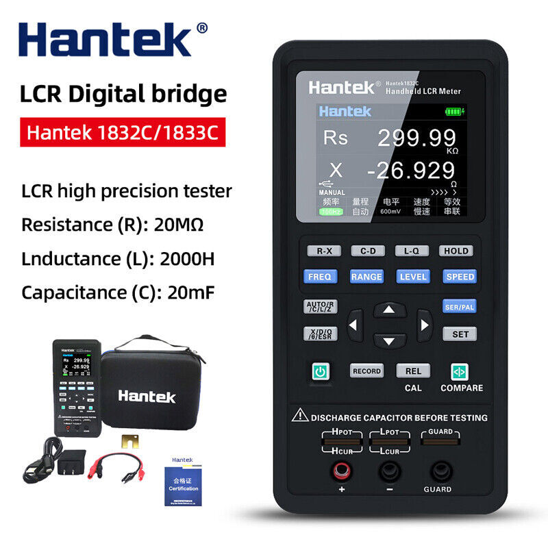 Hantek Digital Handheld LCR Meter Inductance Capacitance Resistance Tester Auto