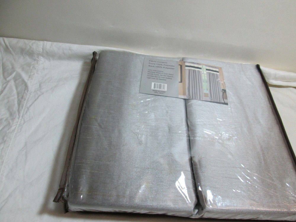 RT Collection BARTRIDGE 2 Faux Silk Lined Panels 84x84 Silver, Ivory, Chocolate