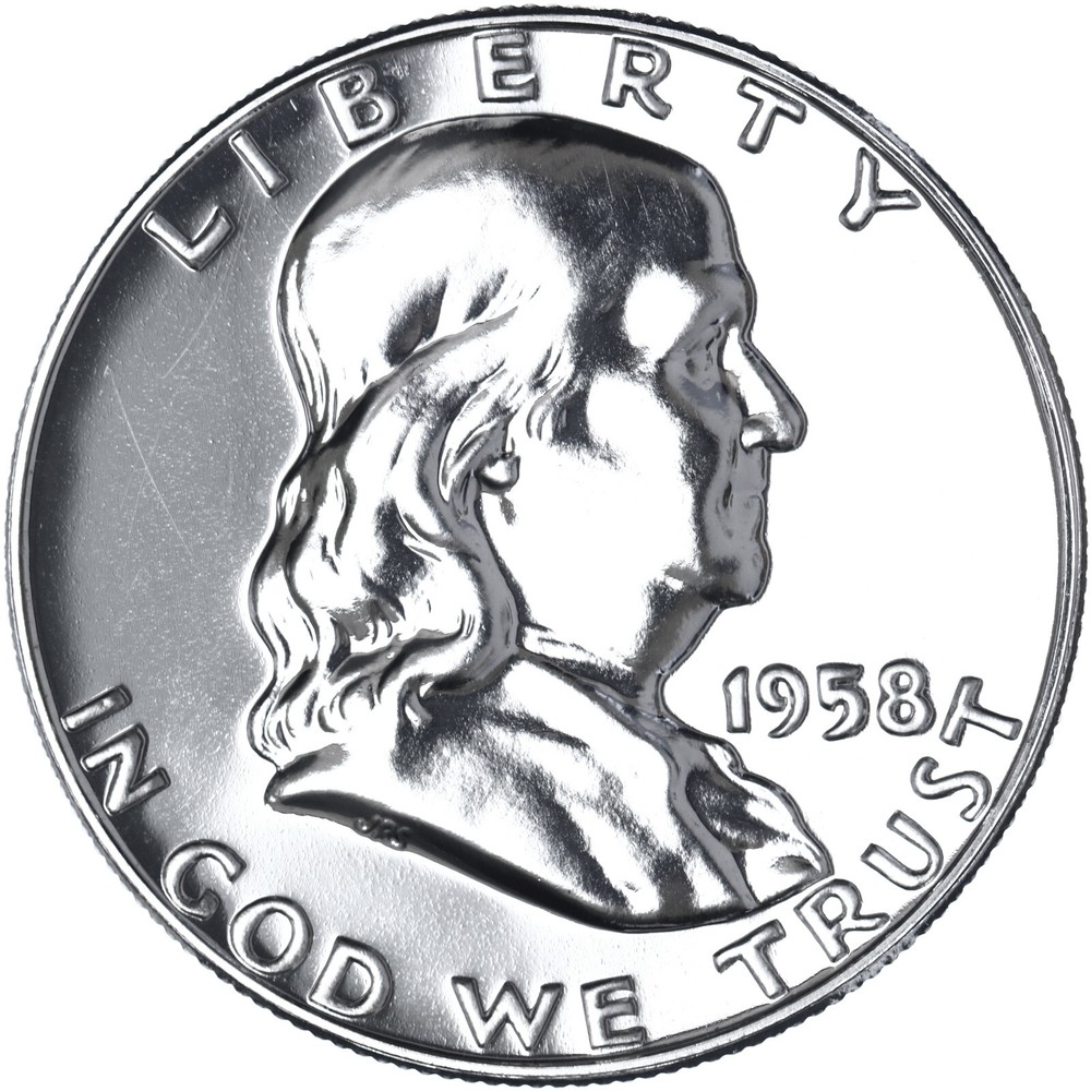 1958 (P) Franklin Half Dollar Gem Proof 90% Silver