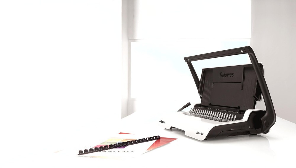 Fellowes Star Plus Comb Binding Machine Manual Punches Binds 150 Sheets Gray